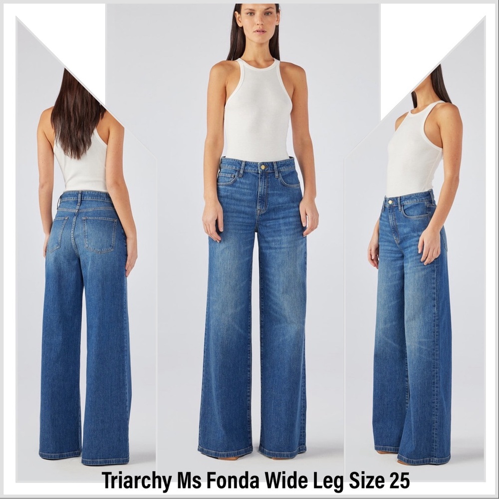 👖 TRIARCHY Ms. Fonda High-Rise Wide-Leg Jeans 
Size 25 - Picture 6 of 11